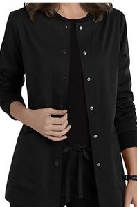 Black Grey's anatomy front snap scrub jacket XS